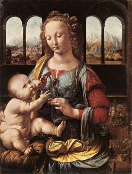 Leonardo da Vinci Painting - The Madonna of the Carnation Leonardo da Vinci